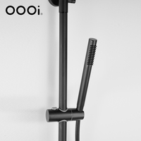 Ensemble de douche de pluie noire thermostatique de bain de haute qualité ensemble de robinet de salle de bain d'hôtel en laiton