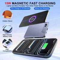 Batterie externe magnétique élégante 22,5 W avec support, en aluminium, 10000 mAh, 5000 mAh, charge rapide Qi2
