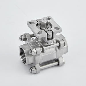 Vanne à boisseau sphérique Q11F en acier inoxydable à plateforme haute, filetée, 3 pièces, type presse-étoupe, à filetage interne - Product Image 1