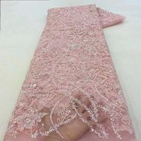 Robe élégante faisant des paillettes de broderie tissus de dentelle de filet de tulle floral dernier tissu de paillettes