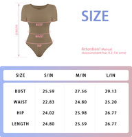 Maßgeschneiderter Rundhals-Jumpsuit Body Suit Top Yoga Schlankheits-Bodyshaper Damen Kurzarm-Bodysuit
