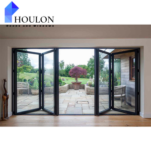 Puertas plegables de vidrio templado con aislamiento térmico de estilo nórdico, puertas plegables de acordeón para Patio para balcón - Product Image 4