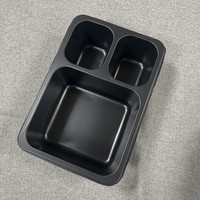 Plateau en plastique PP personnalisé, conteneur alimentaire en plastique PP à 1 ou 3 compartiments, plateau pour repas préparés