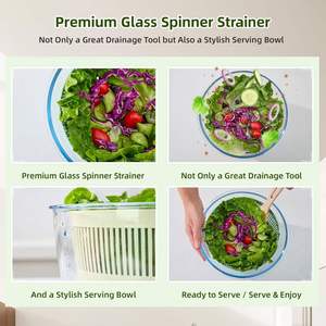Manual Plastic 4.5L Capacity Dishwasher Safe <b>Salad</b> <b>Tools</b>-Fruit and Vegetable <b>Salad</b> Mixer Spinner for Kitchenware - Product Image 4