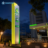 Panneau d'affichage numérique LED pour prix de station-service avec panneau publicitaire extérieur à énergie solaire pour la vente de carburant