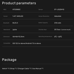 นาฬิกาอัจฉริยะ MG03ใหม่ยอดนิยมยอดนิยมกันน้ำจอวัดอัตราการเต้นของหัวใจโทรด้วย BT iOS Android สายซิลิโคน AMOLED HD - Product Image 6