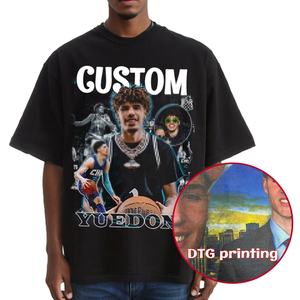 Camiseta de algodón para hombre al por mayor, la mejor calidad, hombros caídos, gran tamaño y peso pesado, diseño personalizado, estampado DTG, patrón sólido - Product Image 2
