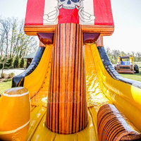 Vente flash : Toboggans aquatiques gonflables en forme de bateau pirate avec piscine, toboggan commercial pour enfants