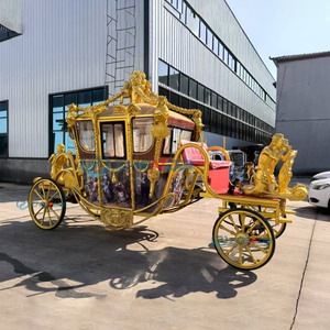 Carroza Real Eléctrica al por Mayor para Transporte Especial, Vagoneta de Caballos con Escultura Dorada, Carruaje de Caballos - Product Image 3
