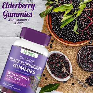 Suplementos de goma de densidad ósea mejorada de etiqueta privada OEM/ODM dieta natural Extracto de saúco Sambucus para adultos 2 gomitas - Product Image 5