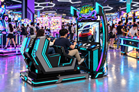 Simulateur de course à deux joueurs à monnayeur, machine de jeu d'arcade de course automobile pour centre de jeux et centre commercial