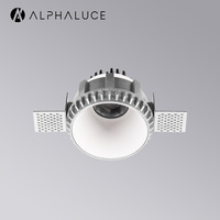 Plafonnier LED encastré rond, dimmable, anti-éblouissement, sans cadre, pour éclairage commercial