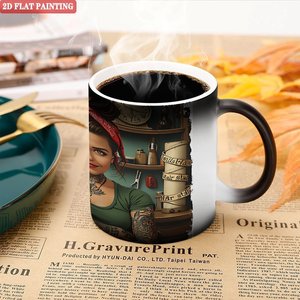 Mug en céramique noir givré de 11 oz à sublimation haute définition, sensible à la chaleur et changeant de couleur - Product Image 5