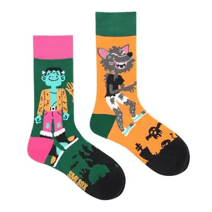 Unisex Cartoon Pattern Socks Women mismatched men Casual Personalized horror Socks for Halloween