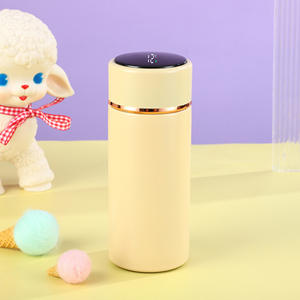 280ml portátil 304 doble pared de acero inoxidable bolsillo botella de <span class=keywords><strong>agua</strong></span> café taza térmica <span class=keywords><strong>con</strong></span> tapa de pantalla de temperatura - Product Image 3