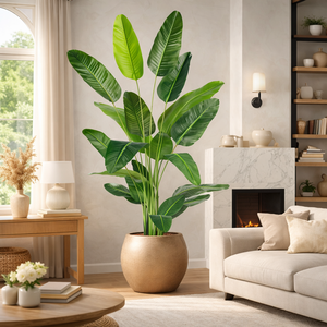 Piante Artificiali di Grande Successo: Albero di Banano con Foglie Grandi per Decorazione Domestica, Foglie Finte di Banano in Vaso - Product Image 4