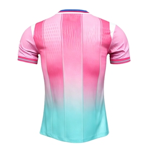 Maillot de football vierge de qualité supérieure 2026 BA, dégradé artistique rose et turquoise, esthétique coucher de soleil, haute fidélité, pour entraînement de football - Product Image 2