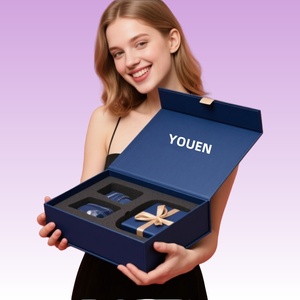 Tùy chỉnh sang trọng Ribbon gấp từ Hộp quà tặng với EVA hình thức chèn vào nước hoa và quần áo bao bì Hộp Quà Tặng logo của bạn - Product Image 4