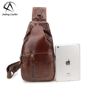 Bolso de Hombro y Pecho para Hombre, de Cuero Vacuno Genuino, Estilo Urbano, Casual, Multifuncional, Bandolera, para Viajes - Product Image 6