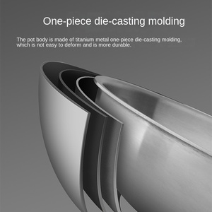Nouvelle poêle en titane pur, design moderne, composite multicouche, wok non revêtu, facile à nettoyer, poignée en acier inoxydable trempé - Product Image 4