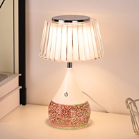 Lampe de bureau LED au design moderne avec corps en verre, abat-jour cylindrique en acrylique, RGB scintillant, contrôle tactile, gradation progressive, compatible DIY