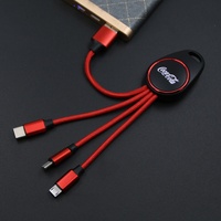 Usine 14CM MINI 3-en-1 porte-clés câble de charge avec lumière LED et veste en PVC compatible avec Android pour les téléphones Apple Type C