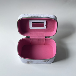 Professional Cosmetic Organizer Bag Starry Sky Feather Pattern Beauty <b>Box</b> Portable Pu Leather Travel Toiletry <b>Vanity</b> Handbag - Product Image 3