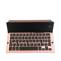 Keyboard Mini Kapasitif Lipat untuk Dudukan Portabel Nirkabel dari Paduan Aluminium untuk Ponsel, Tablet, Komputer, dan Pad