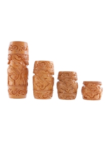 Jarrones de Dragón Tallados a Mano en Madera, Decoración Tradicional Redonda para el Hogar, Adorno de Mesa para Interiores, Pieza de Arte para Sala de Estar - Product Image 4