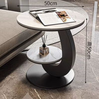 Ensemble de table basse créatif en 2 pièces, écologique, durable, pour salon, forme ovale, petite unité, style italien, minimaliste, rangement
