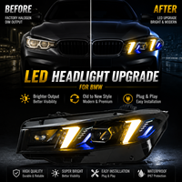 Ensemble de phares LED BK pour BMW Série 3 2023-2025, style Fang, double couleur, DRL, clignotant séquentiel, projecteur, Plug and Play
