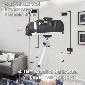 Nivel Láser 4 en 1 Preciso y Multiusos con Trípode, Proyecta Rayos de Luz Horizontales/Verticales y Mide con Cinta Métrica ETOPOO - Product Image 2