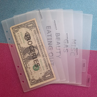 Venta al por mayor Flexible Mate PP Lado abierto Hojas sueltas Zipless Frosted Tabbed Carpeta de ahorro personalizada Bolsillo A6 A7 Sobre de efectivo prefabricado