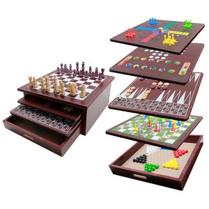 New Indoor Board Games 10で1 Chess Games Table Set-チェッカー、バックギャモン、中国チェッカー、ルードゲーム