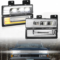Ensemble de phares LED avec feux de jour et clignotants séquentiels, remplacement pour camion OBS Silverado C/K 1500/2500/3500 88-98 6500k IP67