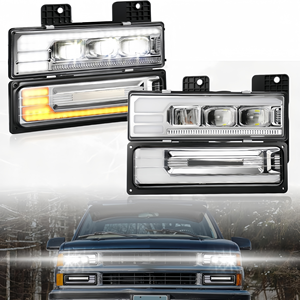 Ensemble de phares LED avec feux de jour et clignotants séquentiels, remplacement pour camion OBS <span class=keywords><strong>Silverado</strong></span> C/K 1500/2500/3500 88-98 6500k IP67 - Product Image 2