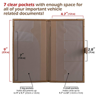 Étui portefeuille en cuir PU, porte-documents pour voiture, organisateur de documents pour boîte à gants, porte-cartes d'assurance et de carte grise