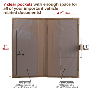 Estuche <span class=keywords><strong>de</strong></span> Piel Sintética para Documentos del Automóvil, Organizador <span class=keywords><strong>de</strong></span> Documentos para la Guantera del Vehículo, Porta Tarjetas <span class=keywords><strong>de</strong></span> <span class=keywords><strong>Seguro</strong></span> y Registro - Product Image 5