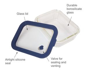 Durable Airtight <b>Lunch</b> Bento <b>Box</b> Safe Lightweight Tempered Glass Food Storage Container Silicone Meal Prep Meal Prep Storage - Product Image 4