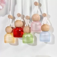 Diffuseur de parfum de luxe pour voiture 8 ml, désodorisant vide, flacon en verre mat de forme carrée avec bouchon à vis, emballage pour aromathérapie