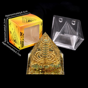 Commercio all'ingrosso 2.4 pollici piramide Orgone Multi chip di cristallo colorato in resina artigianale per Chakra Reiki meditazione casa decorazione al quarzo - Product Image 5