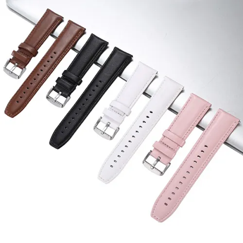 COOLYEP 20mm 22mm Genuine Leather Watch Band for Samsung Watch Leather Straps for Huawei Women Mens Watches