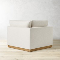 Ensemble de canapé d'angle modulaire de luxe en forme de L avec plateau en bois pour salon