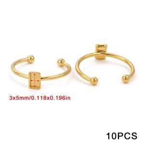 10 pièces/sac anneaux en acier inoxydable réglage de Base Cabochon <span class=keywords><strong>camée</strong></span> plateau lunette blanc fabrication de bijoux fournitures résultats - Product Image 6