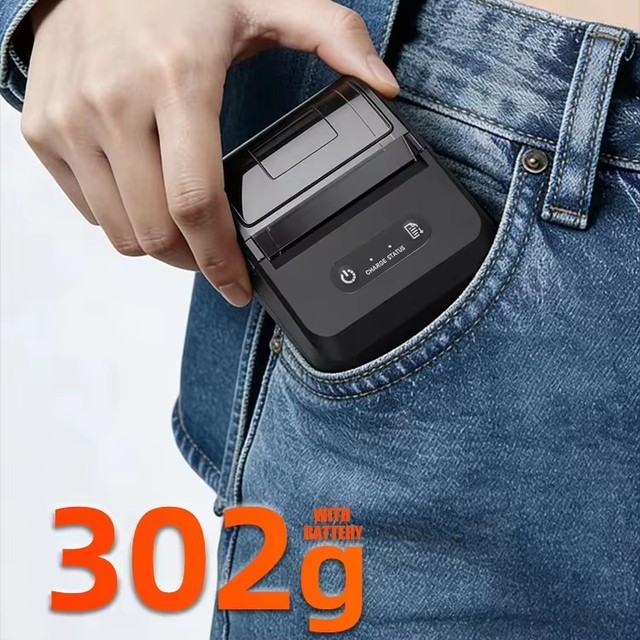 ZJIANG POS8006B 80mm Mini Portable Mobile Wireless Thermal Receipt Printer 2000mAh 3inch Pocket Bill Printer USB