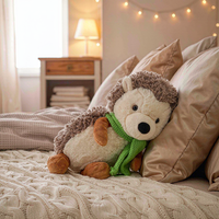 NOUVEAU Peluche hérisson porcupiné brodée, super douce, de haute qualité, unisexe, jouet réconfortant, animal en peluche du zoo, vente en gros