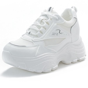 <span class=keywords><strong>Sneakers</strong></span> con Tacco Nascosto in Vera <span class=keywords><strong>Pelle</strong></span> Bianca, Versatili Scarpe Estive da <span class=keywords><strong>Donna</strong></span>, Traspiranti e Casual per Primavera/Autunno - Product Image 1