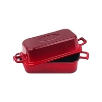 Moule à pain en fonte émaillée pour la cuisson du pain à la banane, du pain au levain, du pain en pain, pour la cuisson du pain fait maison, rouge