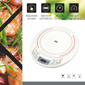 Cuisinière à induction portable ronde de 2000 W, mini plaque à induction, petite cuisinière à induction, gain de place pour la cuisine d'hôtel - Product Image 3