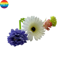 Stylo Gel Bigoo Personnalisé avec Logo, Motif Floral Bleu Mixte, Corps en Silicone Flexible, Papeterie Kawaii avec Pointe de 0,38/0,5 mm pour Promotions